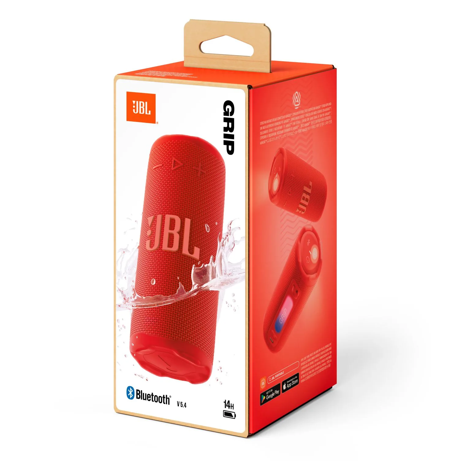 JBL GRIP Red ekološka razgradljiva škatla zvočnika rdeče barve