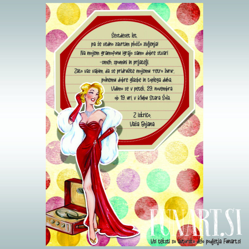 Šik vabilo za 60. rojstni dan