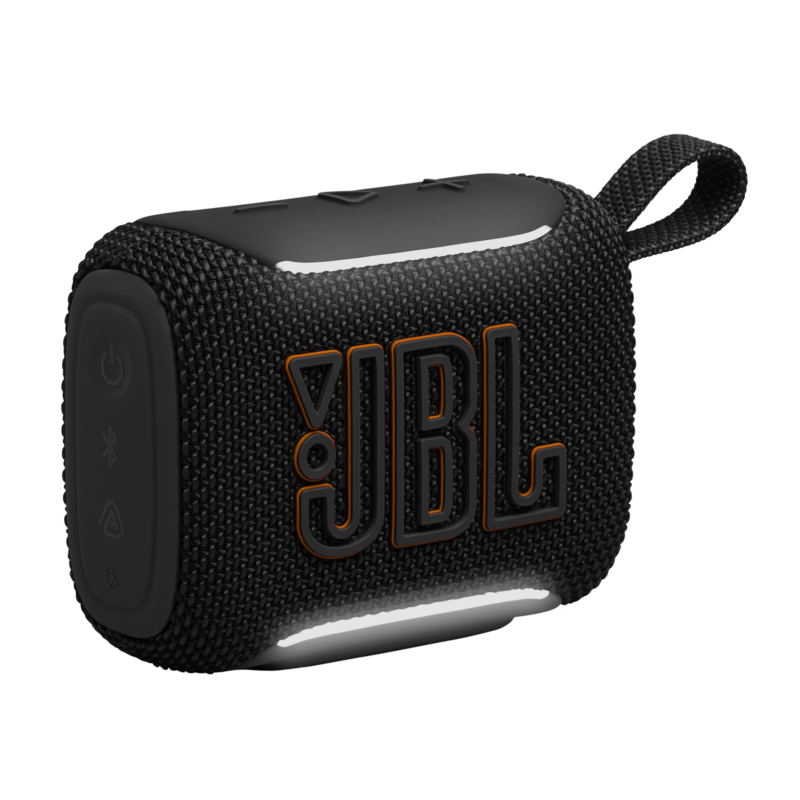 JBL Go 5 črn zvočnik z ambientno robno osvetlitvijo