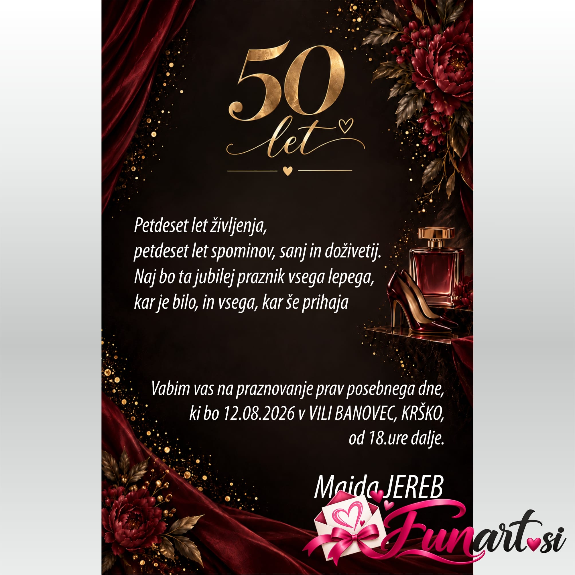 Vabilo 50 let - Eleganca
