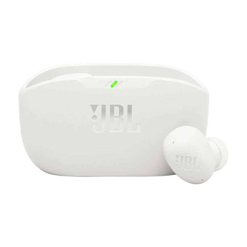 JBL Wave Buds 2 bele brezžične slušalke z belim polnilnim etuijem